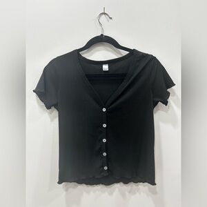 Elegant Black Button-Down Women's Shirt